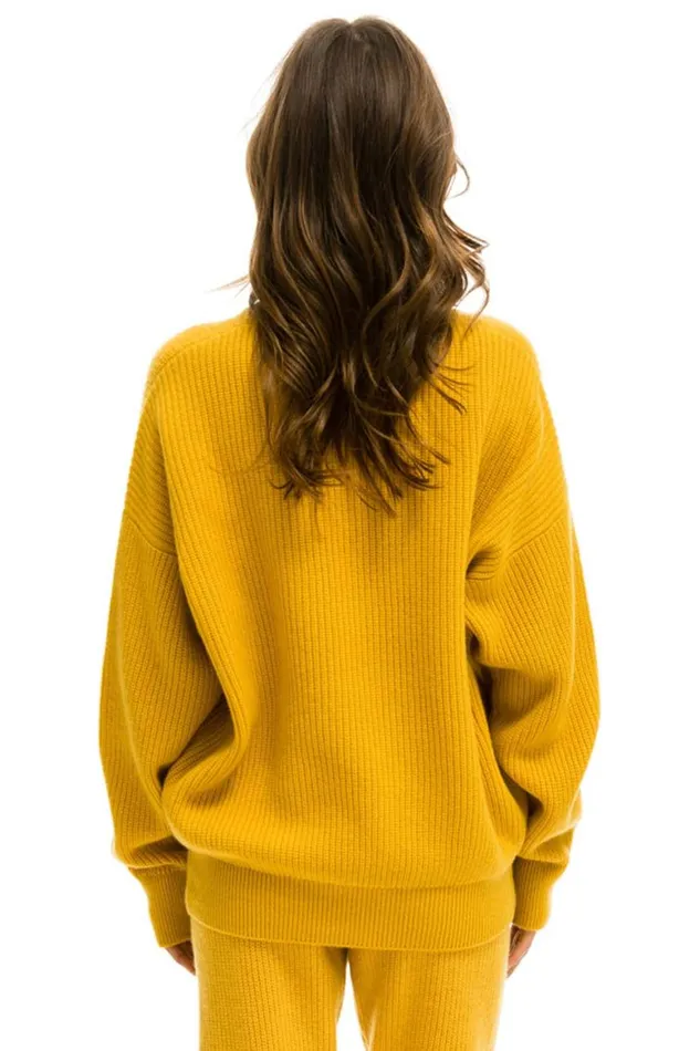 Men Sweatshirts Aviator Nation Vintage Cabin Unisex Cashmere Sweater 8211 Gold