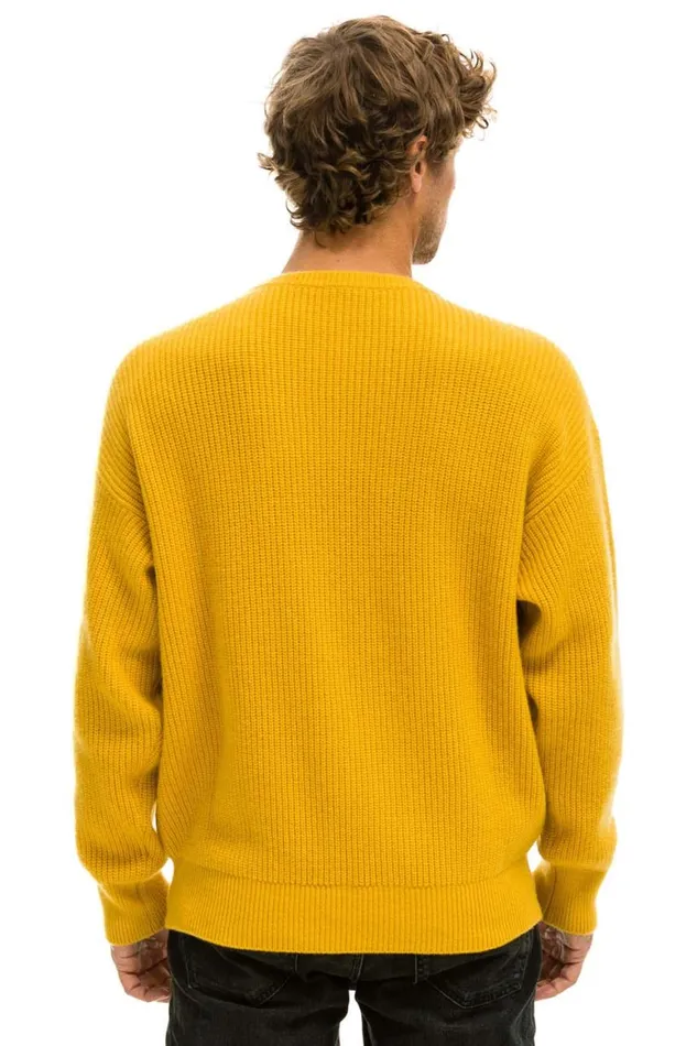 Men Sweatshirts Aviator Nation Vintage Cabin Unisex Cashmere Sweater 8211 Gold