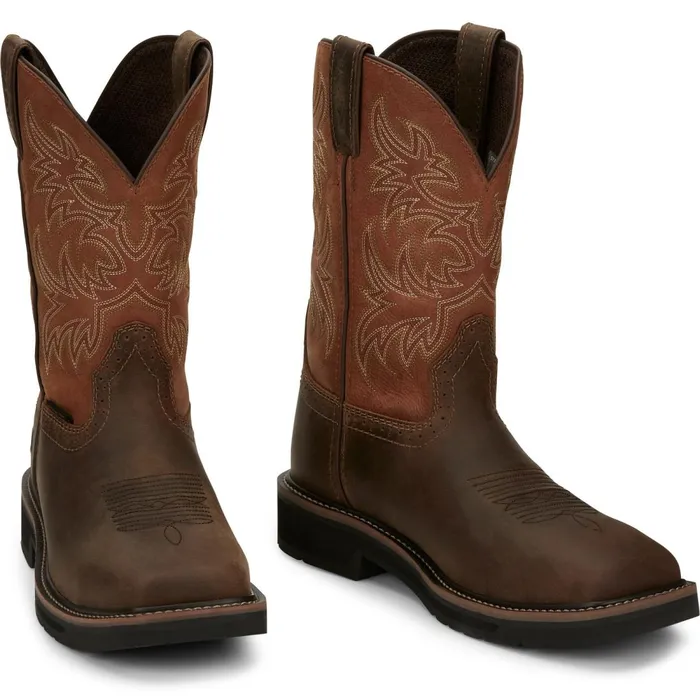 MEN Switch 11034 Comp Toe Carob Justin Boots Work