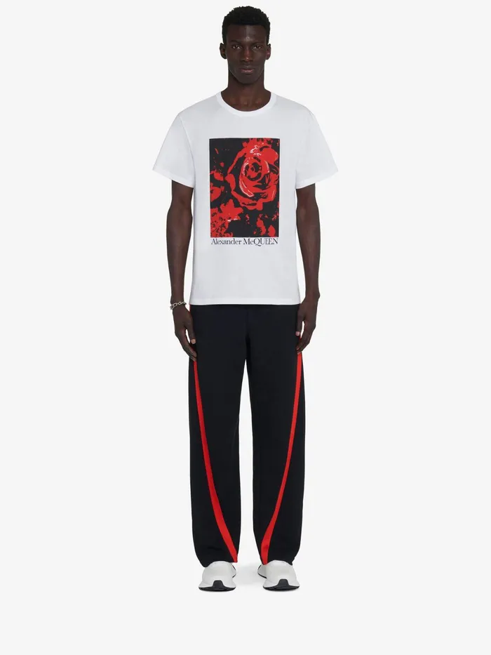 Men TShirts And Sweatshirts Alexander McQueen Wax Flower TShirt Whitered