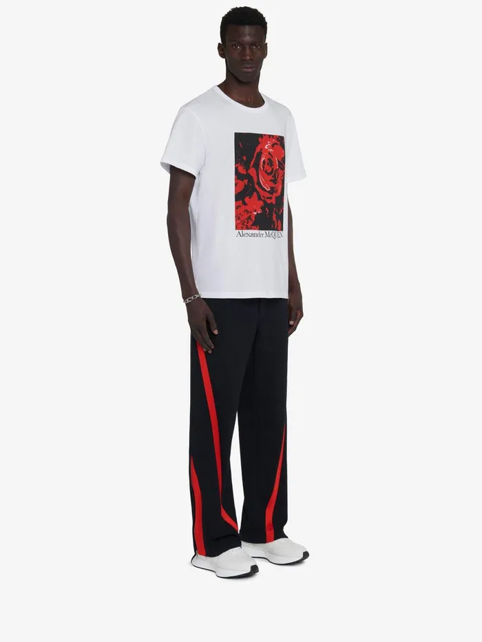 Men TShirts And Sweatshirts Alexander McQueen Wax Flower TShirt Whitered