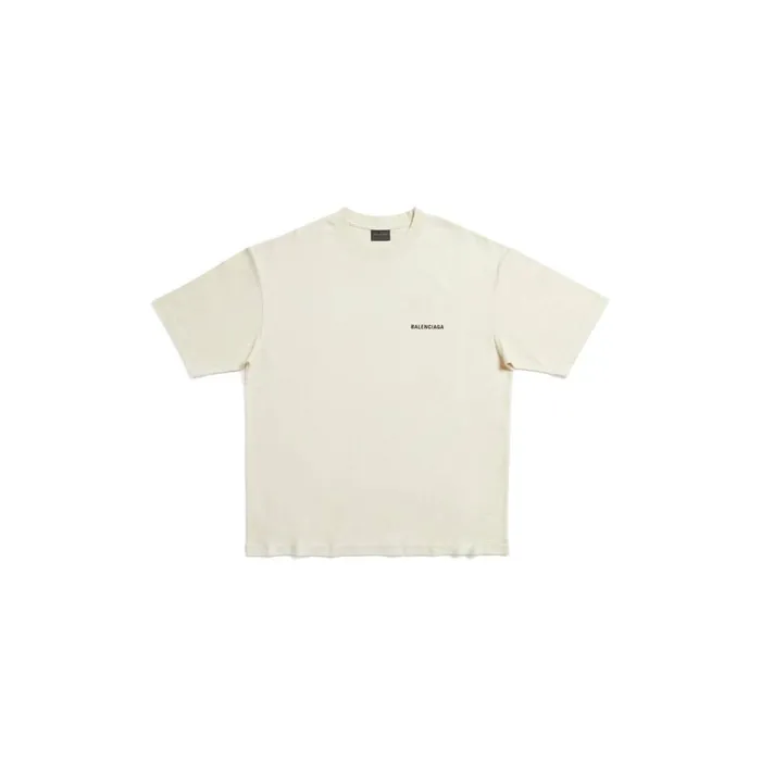 Men Tshirts Balenciaga Balenciaga Back Tshirt Medium Fit In Beige