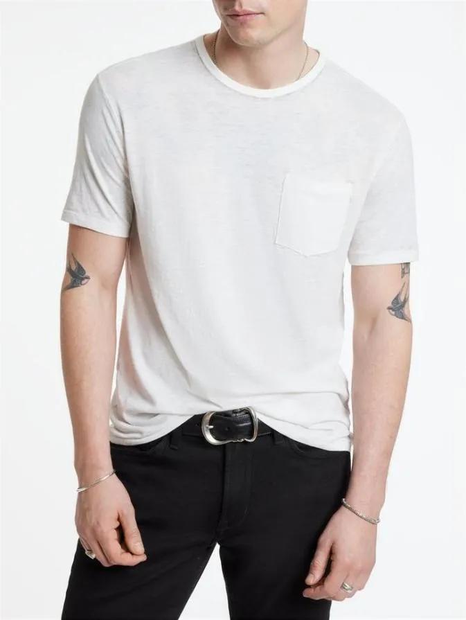 Men TShirts John Varvatos BOND BURNOUT TSHIRT Optic White