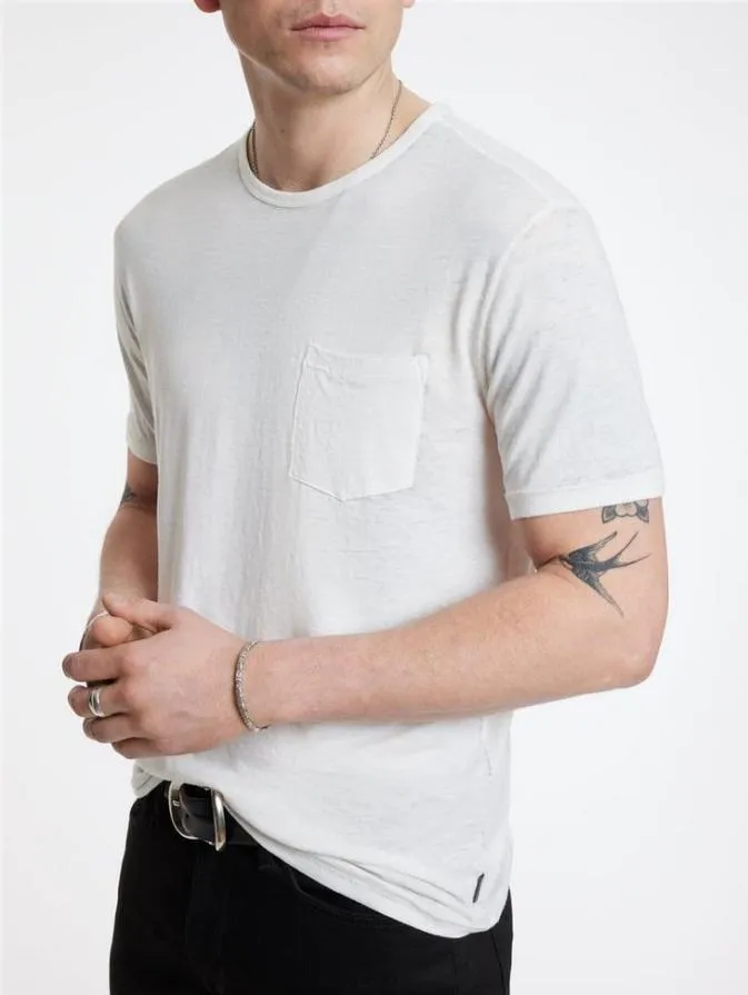 Men TShirts John Varvatos BOND BURNOUT TSHIRT Optic White