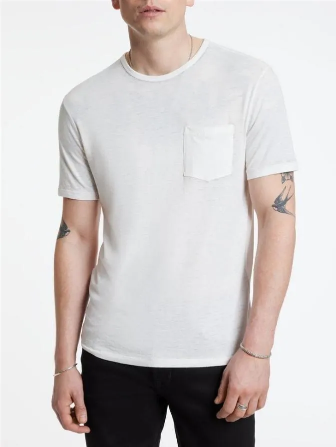Men TShirts John Varvatos BOND BURNOUT TSHIRT Optic White
