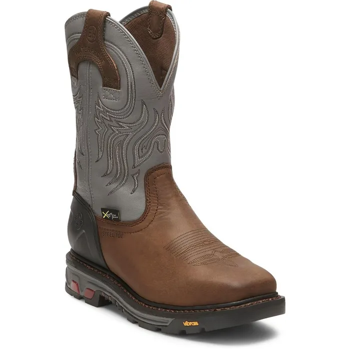 MEN Tanker 11034 Steel Toe Work Boot Timber Brown Justin Boots Work