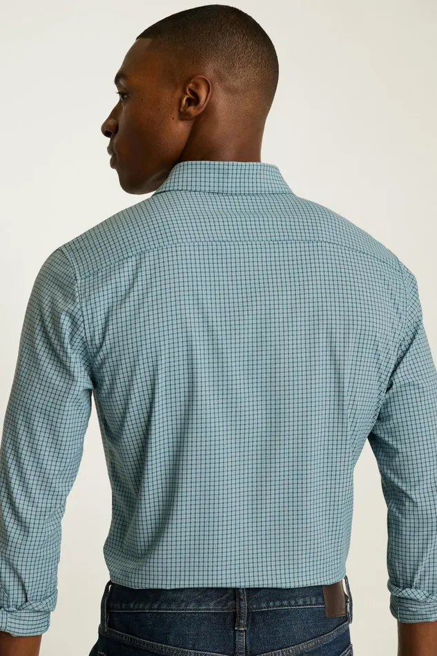 Men Tech Button Down Shirt Blue Landon Check Bonobos Casual Shirts