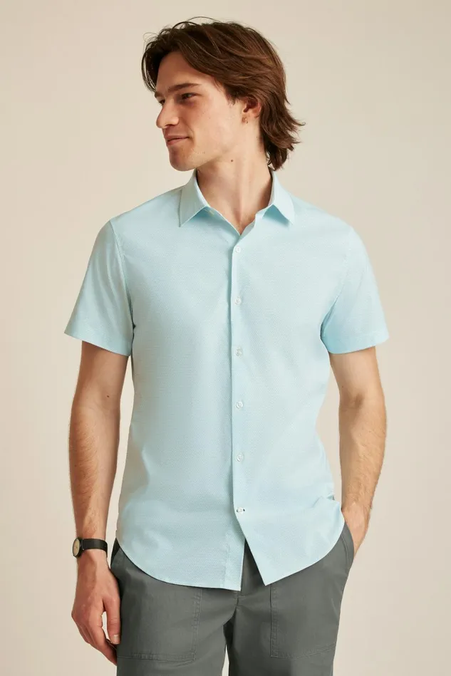 Men Tech Short Sleeve Shirt Blue Astor Geo Bonobos Short Sleeve Shirts