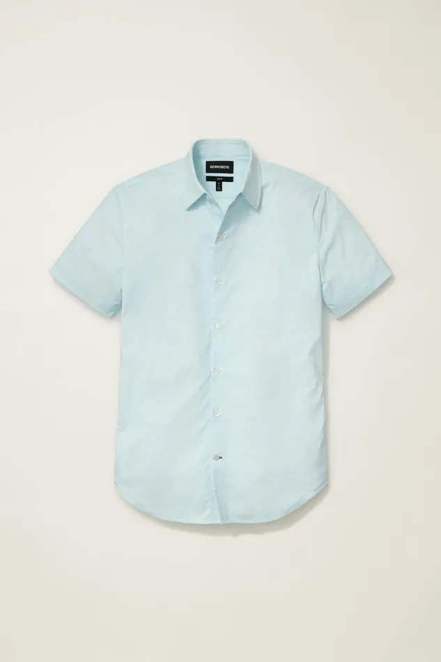 Men Tech Short Sleeve Shirt Blue Astor Geo Bonobos Short Sleeve Shirts