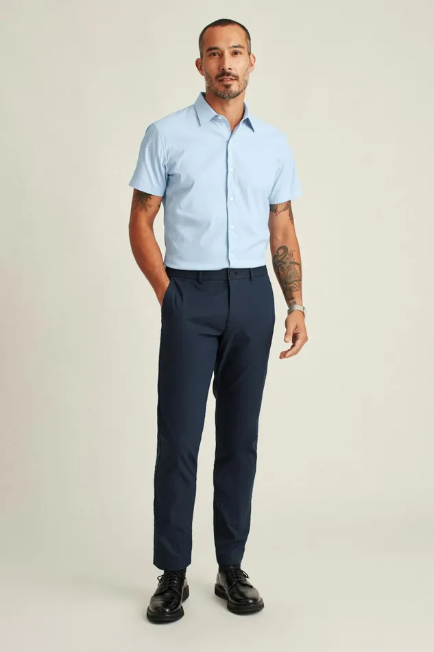 Men Tech Short Sleeve Shirt Blue Bonobos Short Sleeve Shirts