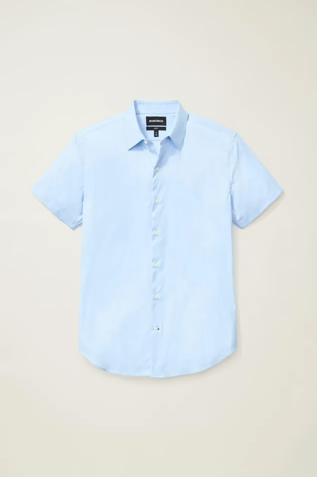 Men Tech Short Sleeve Shirt Blue Bonobos Short Sleeve Shirts