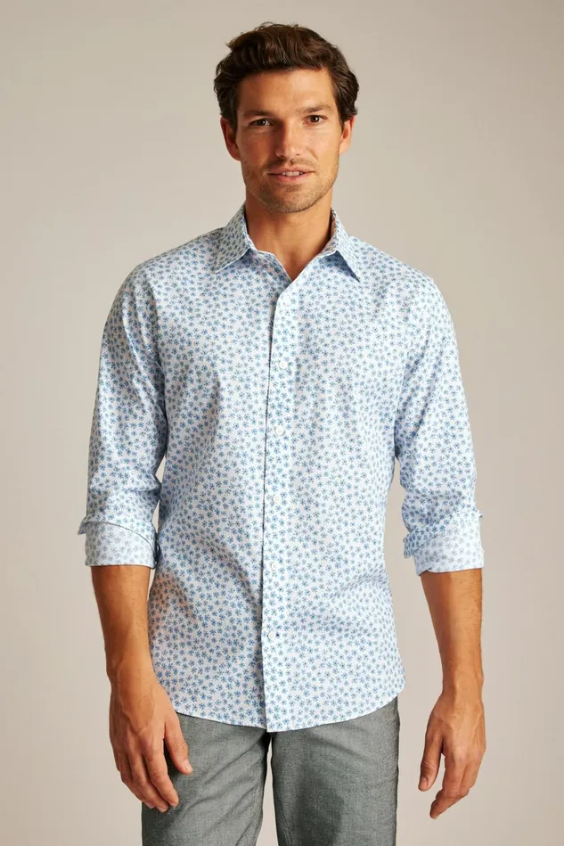 Men The Desk To Dinner Shirt Blue Bernard Floral Bonobos Business Casual Shirts
