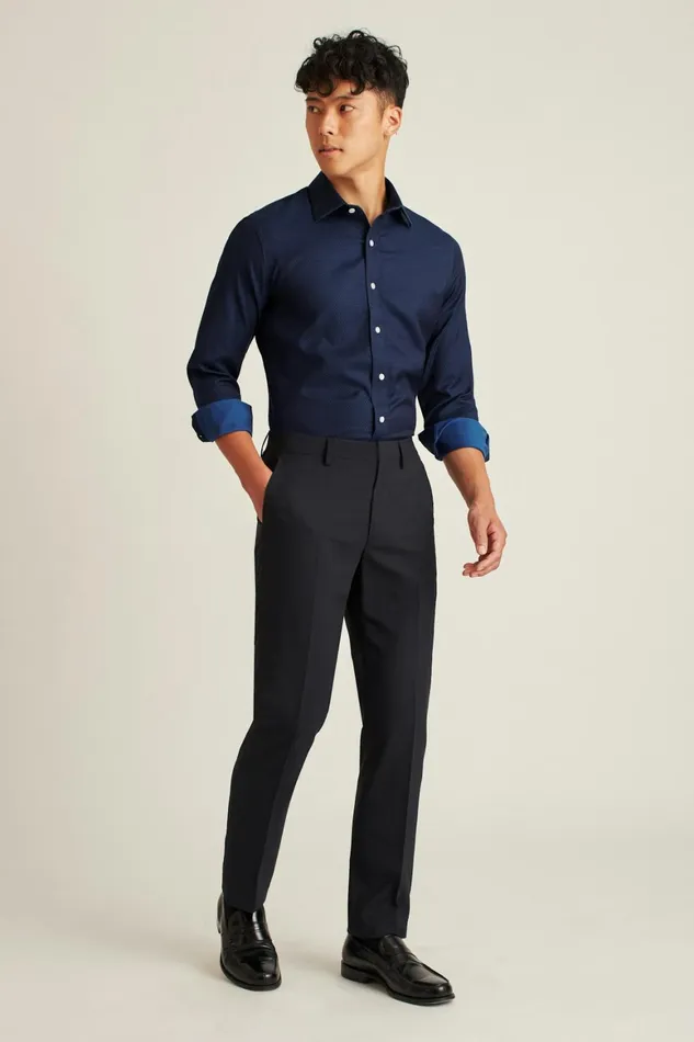 Men The Desk To Dinner Shirt Navy Dots Bonobos Business Casual Shirts