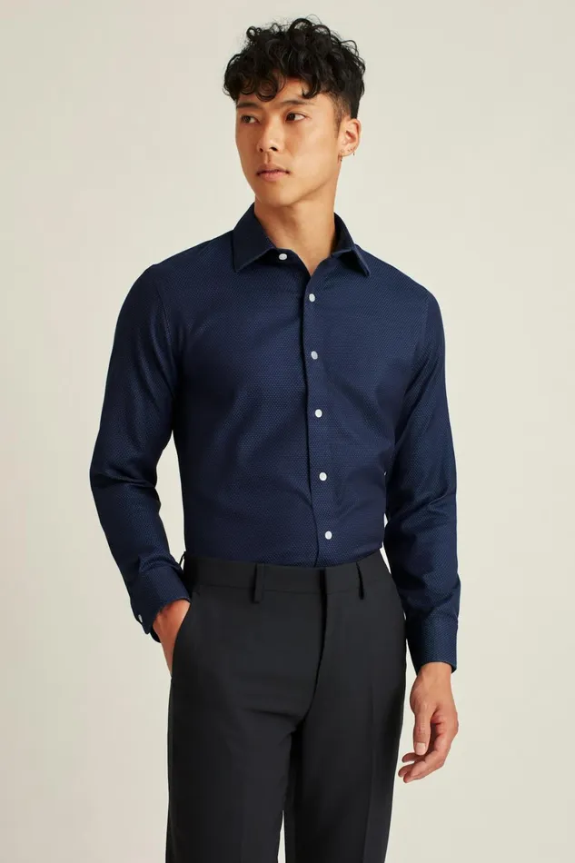 Men The Desk To Dinner Shirt Navy Dots Bonobos Business Casual Shirts