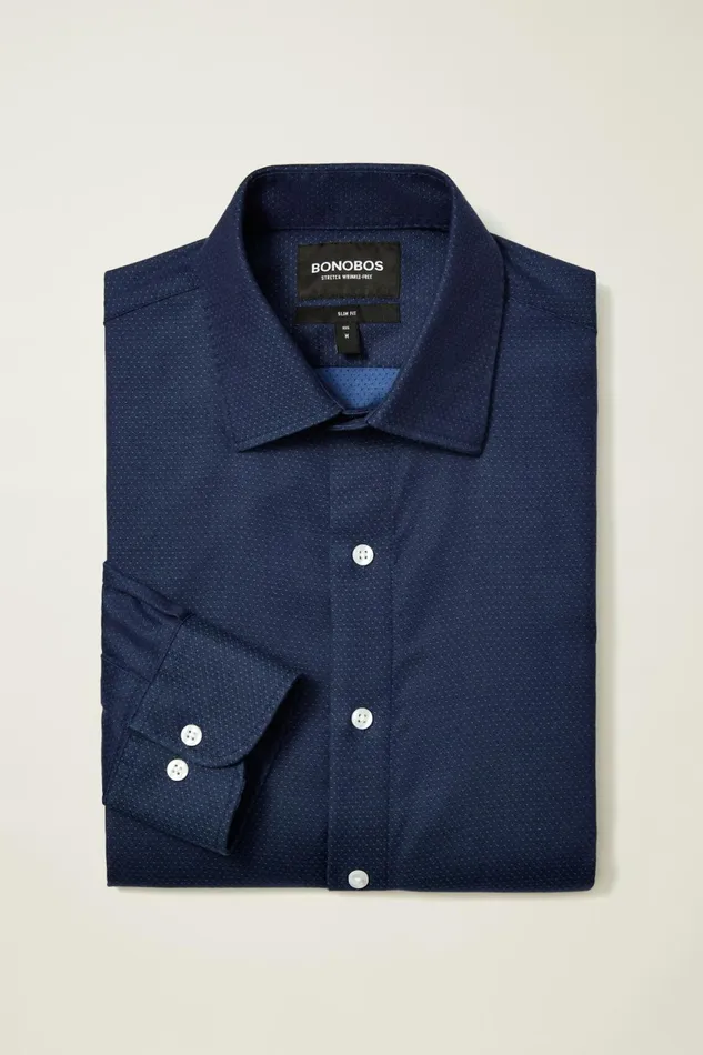 Men The Desk To Dinner Shirt Navy Dots Bonobos Business Casual Shirts