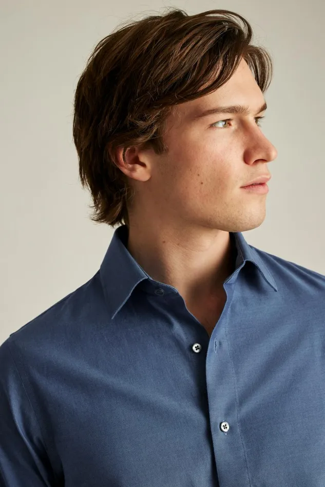 Men The Desk To Dinner Shirt Solid Light Navy Bonobos Business Casual Shirts