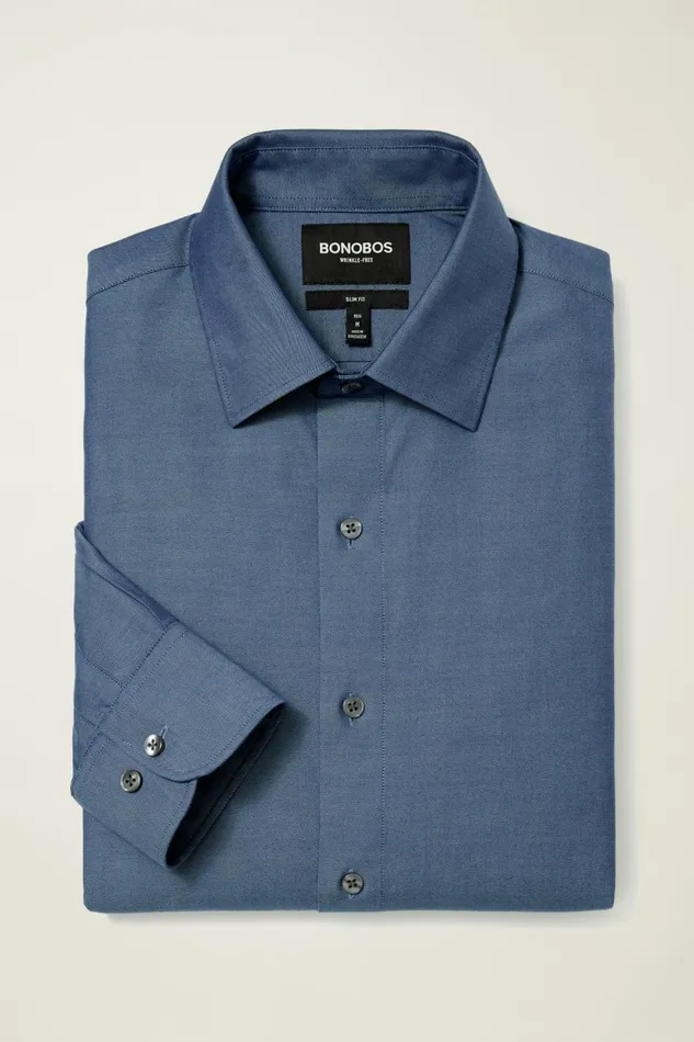 Men The Desk To Dinner Shirt Solid Light Navy Bonobos Business Casual Shirts