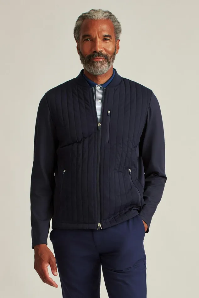 Men The Elements Jacket Navy Vertical Stripe Bonobos Jackets and Coats