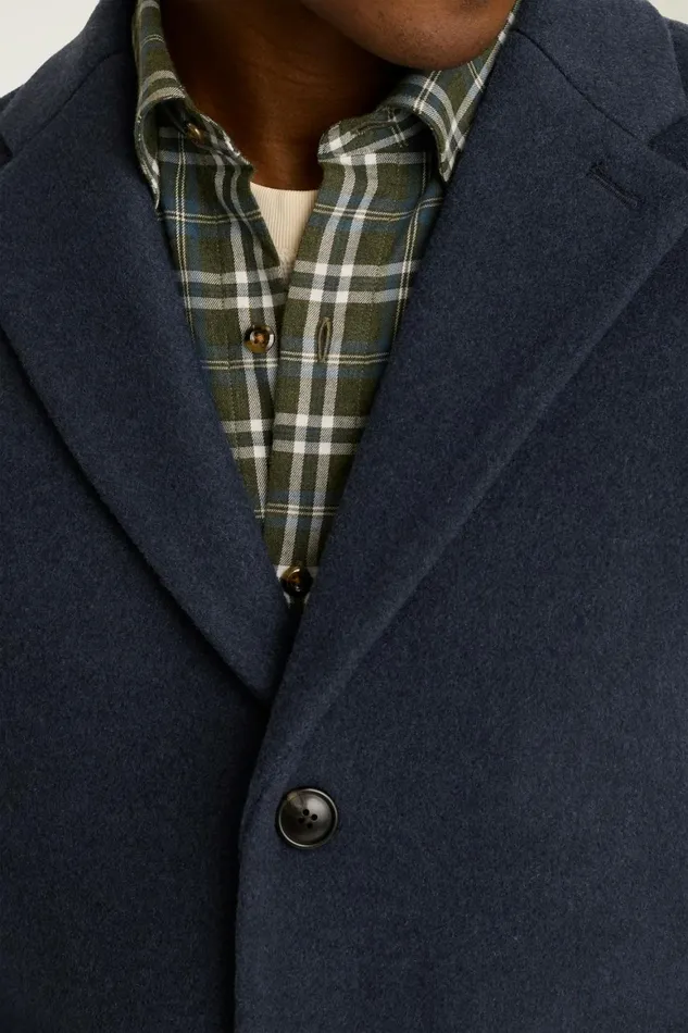 Men The Italian Wool Cashmere Topcoat Light Navy Blue Bonobos Jackets and Coats