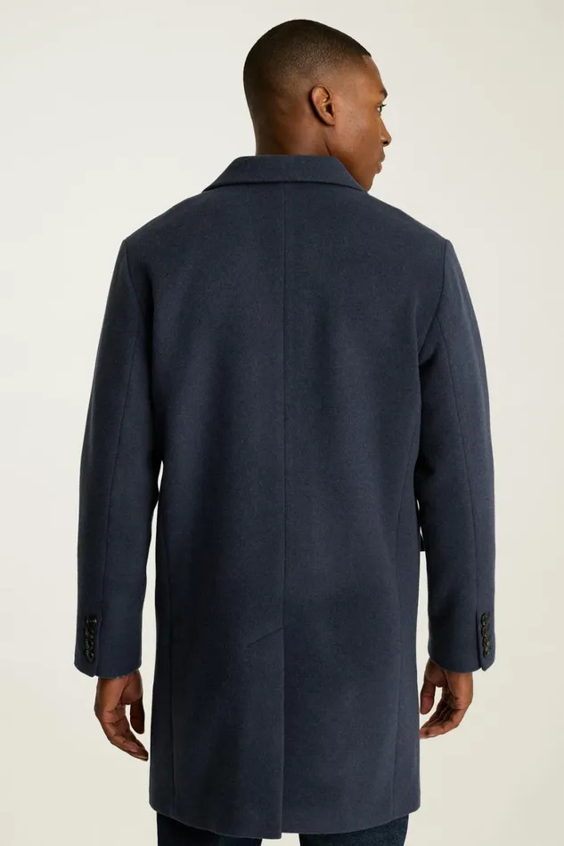 Men The Italian Wool Cashmere Topcoat Light Navy Blue Bonobos Jackets and Coats