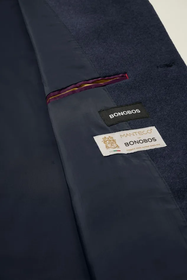 Men The Italian Wool Cashmere Topcoat Light Navy Blue Bonobos Jackets and Coats