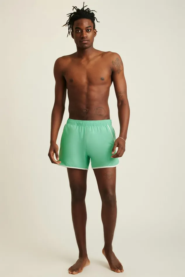Men Throwback Swim Trunks Jade Green Bonobos Swim Trunks