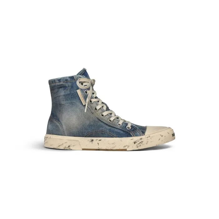 Men Trainers Balenciaga Paris High Top Trainers In Blue