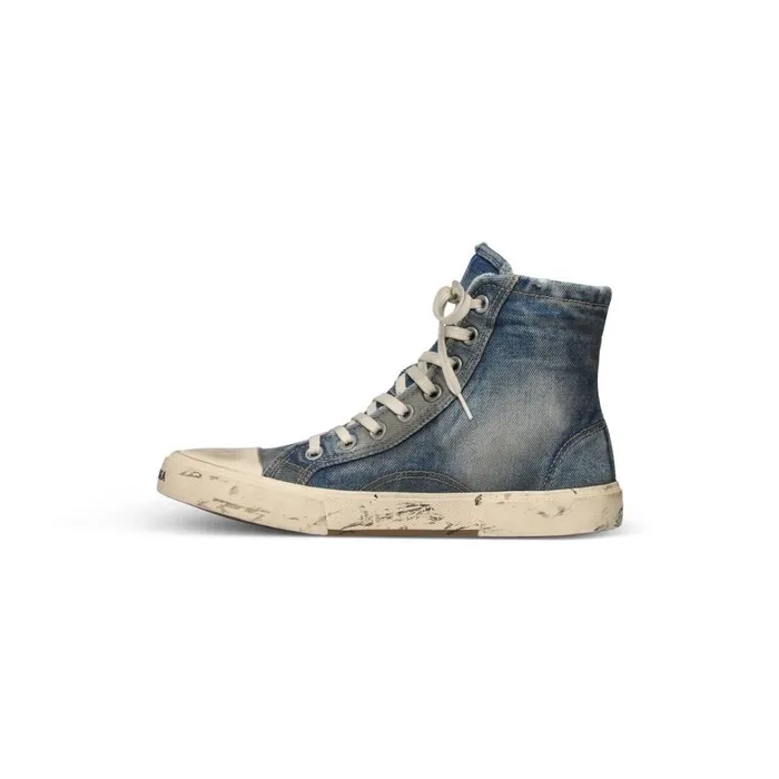 Men Trainers Balenciaga Paris High Top Trainers In Blue