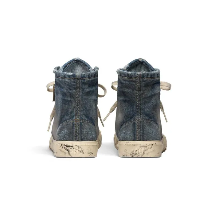 Men Trainers Balenciaga Paris High Top Trainers In Blue