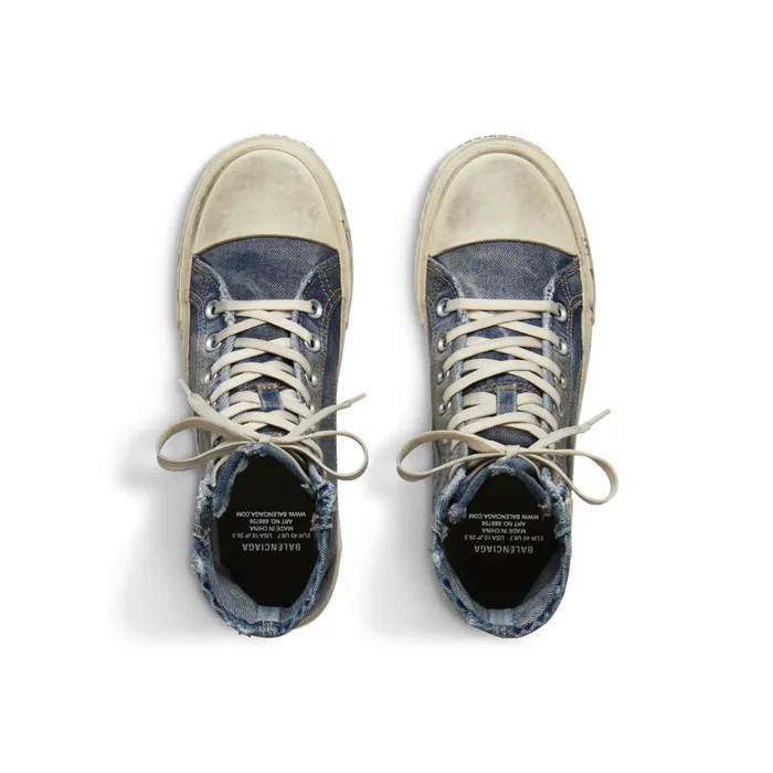 Men Trainers Balenciaga Paris High Top Trainers In Blue