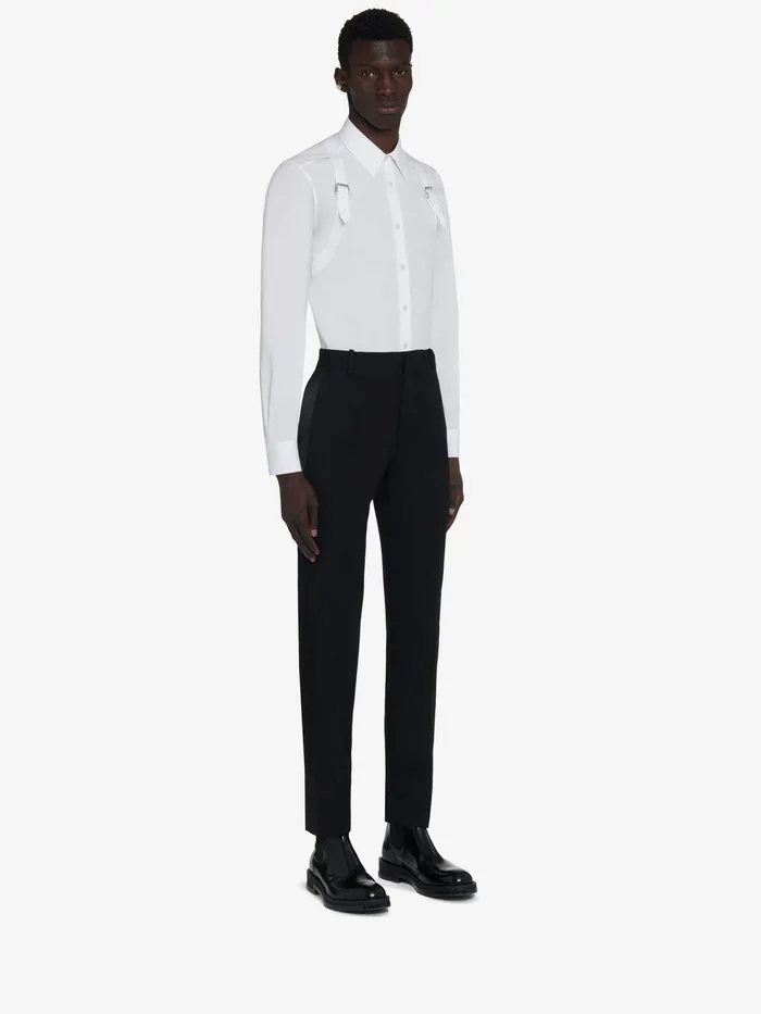 Men Trousers Alexander McQueen Tuxedo Cigarette Trousers Black