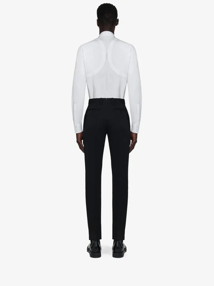 Men Trousers Alexander McQueen Tuxedo Cigarette Trousers Black