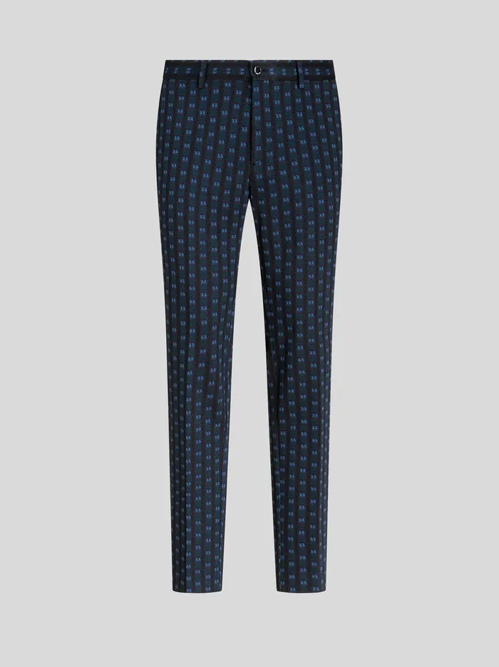 Men Trousers With Tie Print Pattern Etro Trousers