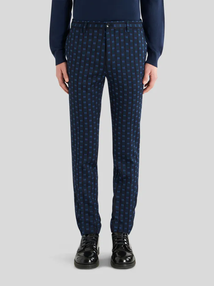 Men Trousers With Tie Print Pattern Etro Trousers