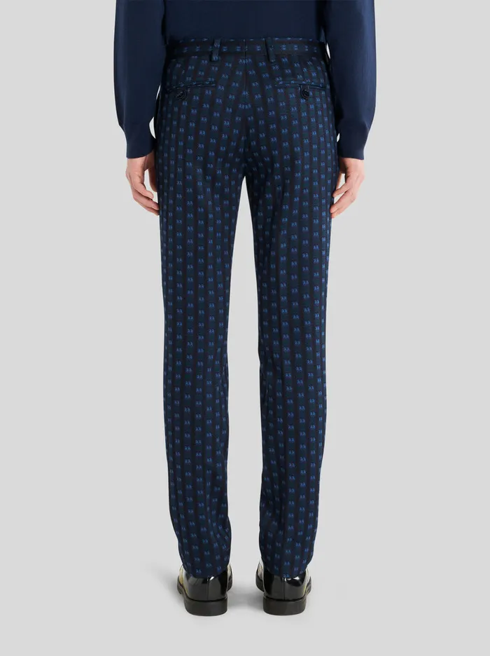Men Trousers With Tie Print Pattern Etro Trousers