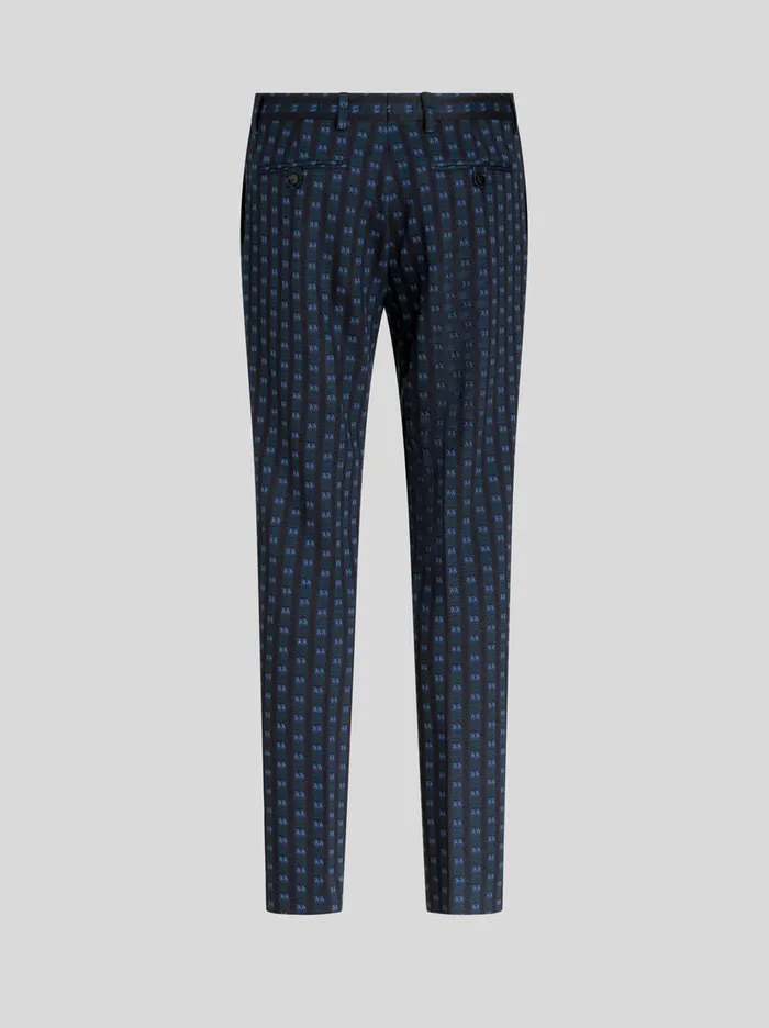 Men Trousers With Tie Print Pattern Etro Trousers