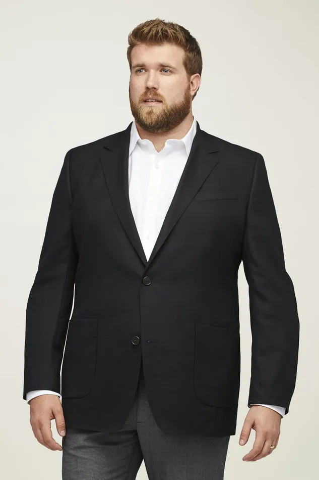 Men Unconstructed Italian Wool Blazer Extended Sizes Black Bonobos Blazers and Sport Coats