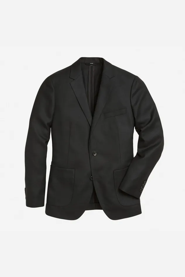Men Unconstructed Italian Wool Blazer Extended Sizes Black Bonobos Blazers and Sport Coats