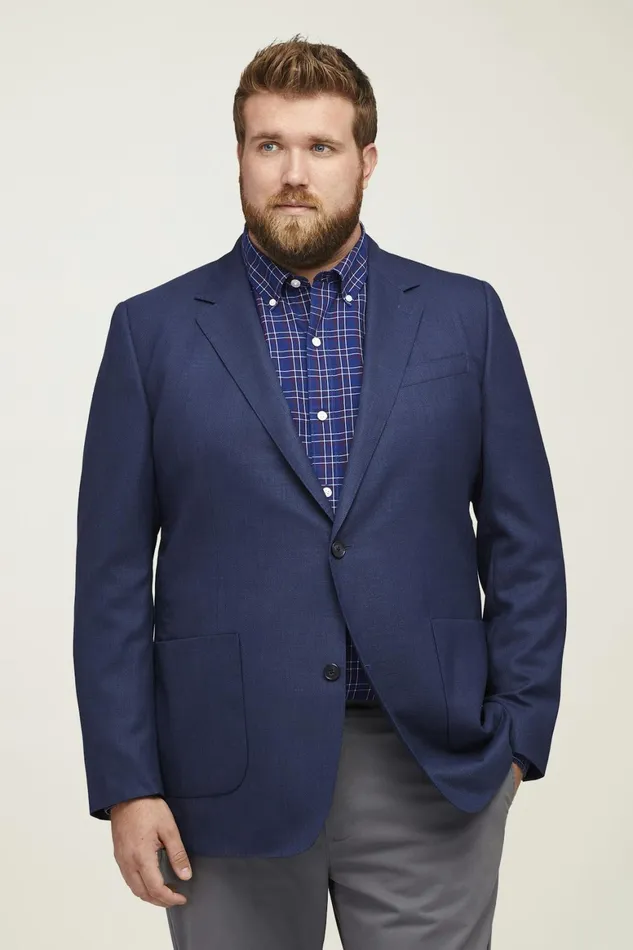 Men Unconstructed Italian Wool Blazer Extended Sizes Bright Navy Bonobos Blazers and Sport Coats