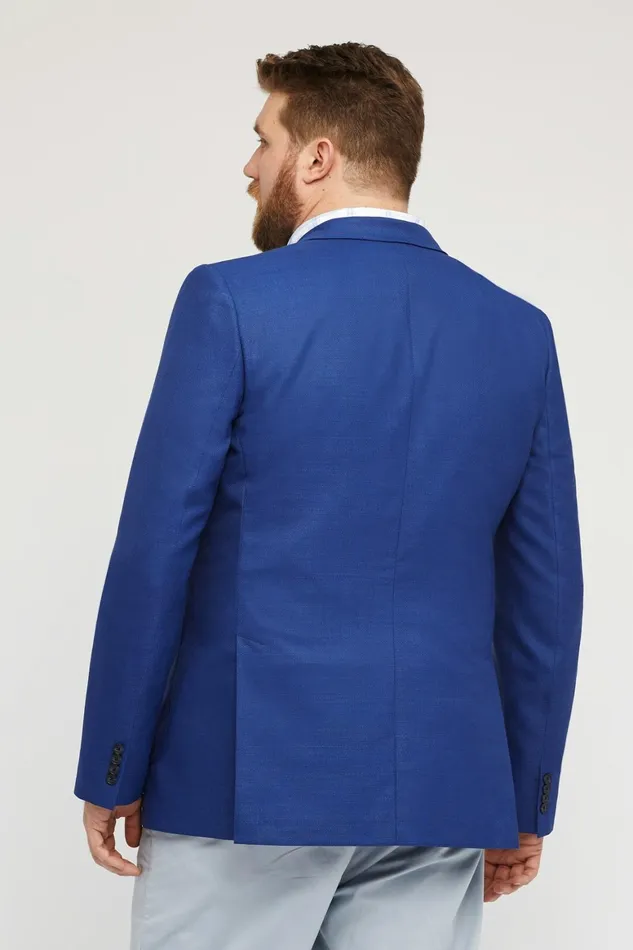 Men Unconstructed Italian Wool Blazer Extended Sizes Jamie Cerulean Blue Bonobos Blazers and Sport Coats