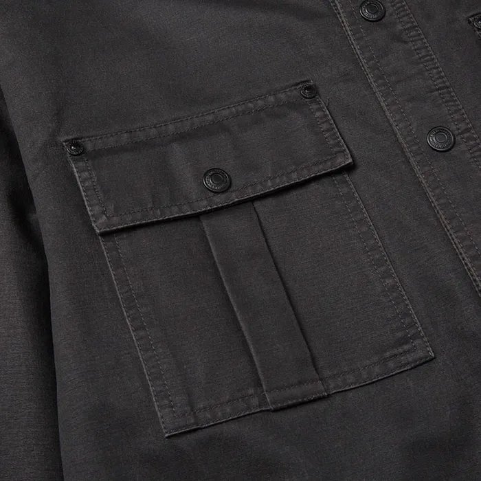 Men Waxed Cotton Shirt Jacket Cat Footwear Tops and Outerwear