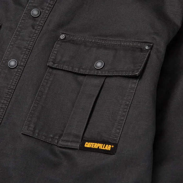Men Waxed Cotton Shirt Jacket Cat Footwear Tops and Outerwear