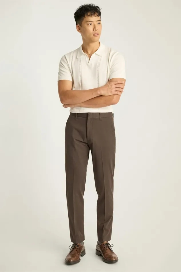 Men Weekday Warrior Dress Pants Tuesday Brown Micro Dobby Bonobos Dress Pants