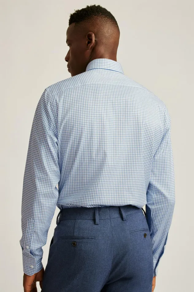 Men Weekday Warrior Dress Shirt Blue Bellshill Check Bonobos Business Casual Shirts