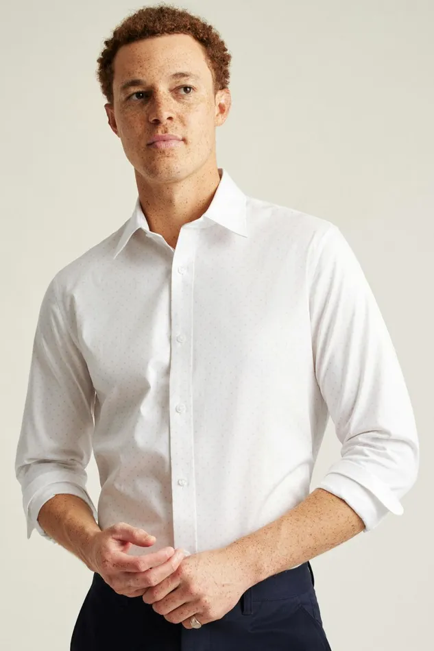 Men Weekday Warrior Dress Shirt Pink Dotted Dots Bonobos Business Casual Shirts