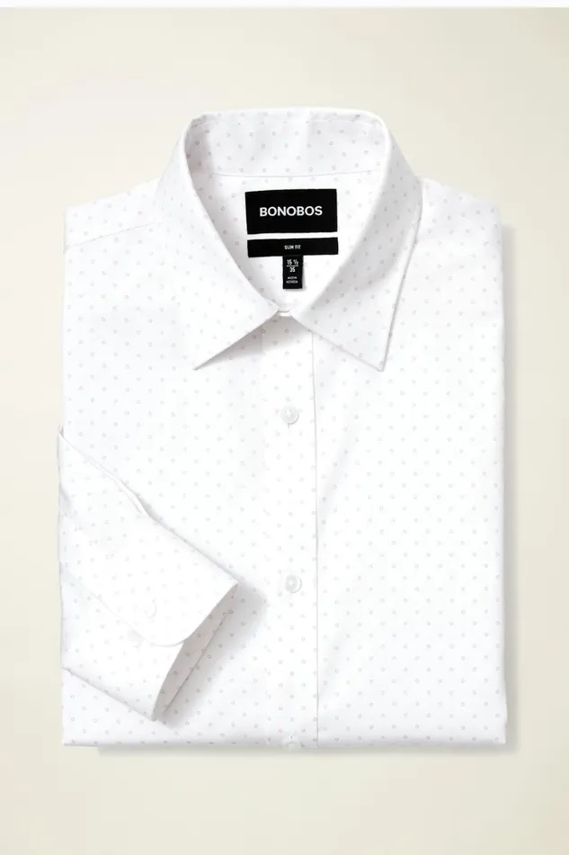 Men Weekday Warrior Dress Shirt Pink Dotted Dots Bonobos Business Casual Shirts