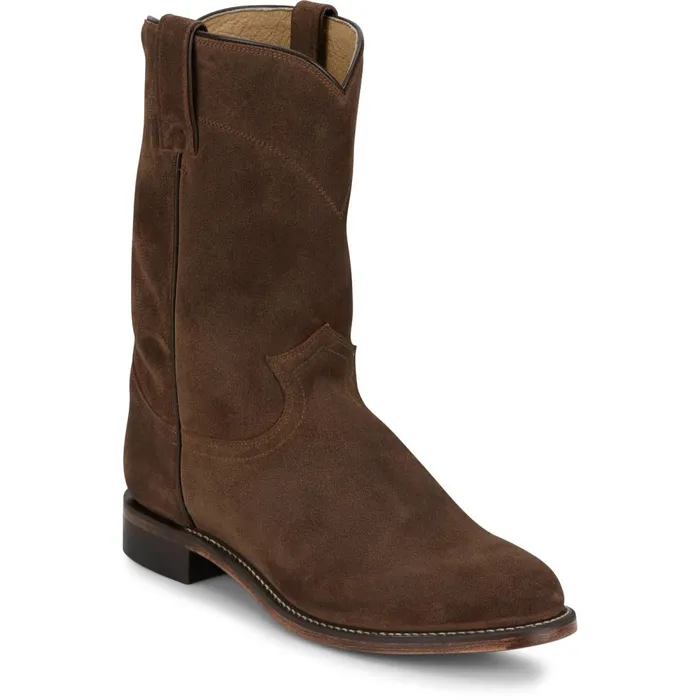 MEN Wes 10034 Suede Roper Almond Justin Boots Western