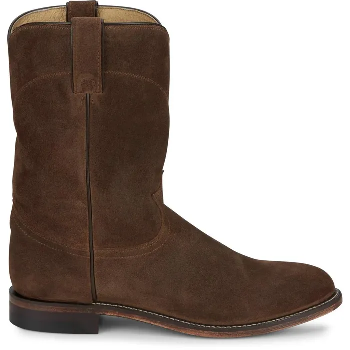MEN Wes 10034 Suede Roper Almond Justin Boots Western