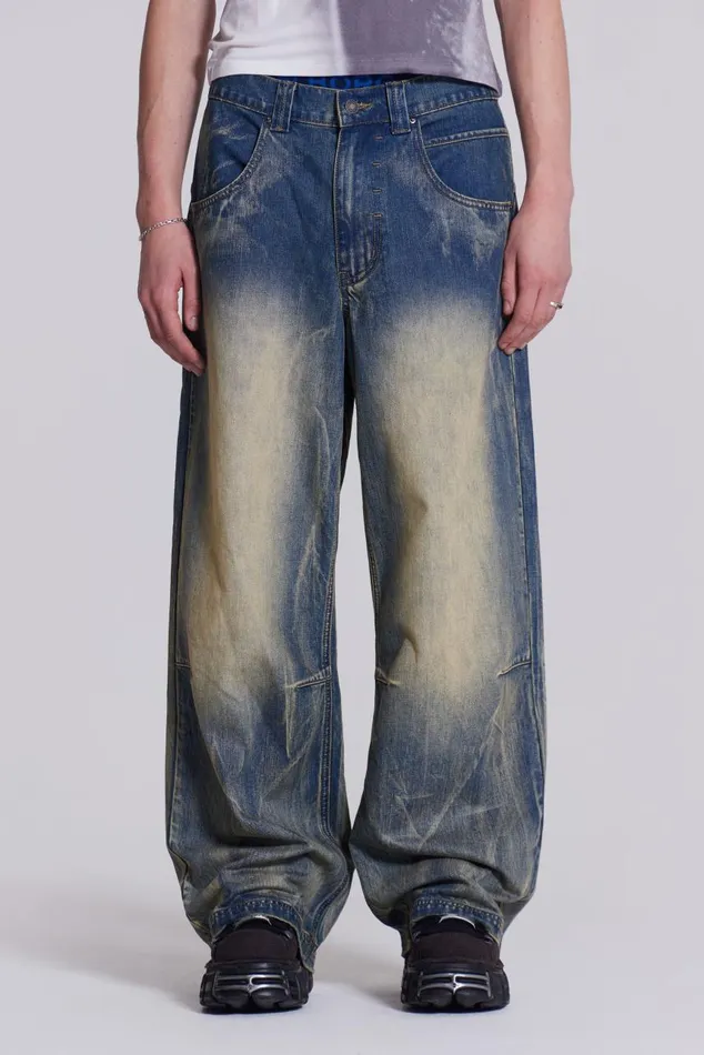 Men Wing Print Low Rise Colossus Jeans Jaded London Colossus Jeans
