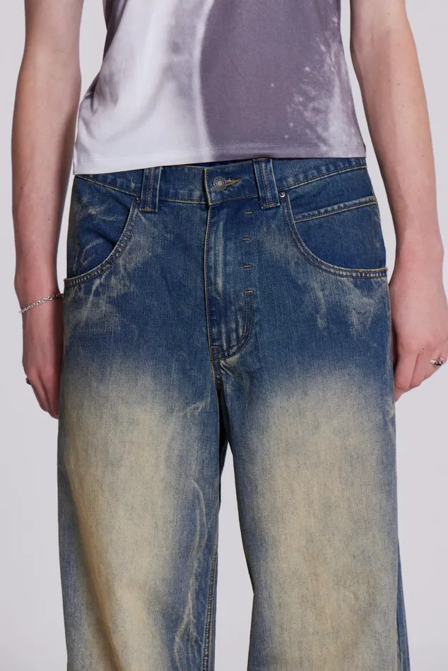 Men Wing Print Low Rise Colossus Jeans Jaded London Colossus Jeans